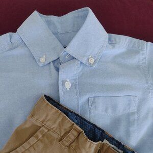 Set of short and button-down shirt, size 5